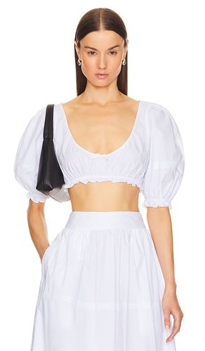 Poplin Cropped Peasant Top in . Size M - Helsa - Modalova