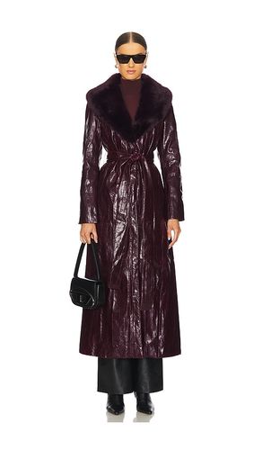 MANTEAU AVEC COL IMITATION FOURRURE BORDEAUX in . Size M, S - Kim Shui - Modalova