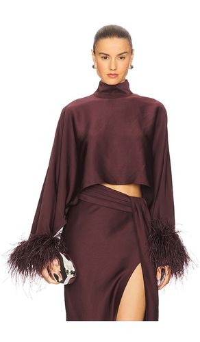 Lightweight Satin Caftan Top With Feathers en . Taille S. Also en XS - Lapointe - Modalova