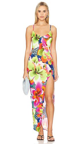 ROBE MAXI TROPICAL ILLUSIONS FITTED SIDE SLIT in . Size M, S, XS - Luli Fama - Modalova