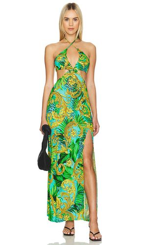 ROBE MAXI PALM ISLAND HALTER KEYHOLE CUT OUT in . Size S, XS - Luli Fama - Modalova