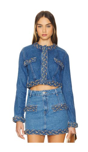 BLOUSON BRAIDED DENIM CROPPED in . Size 4, 6, 8 - PatBO - Modalova