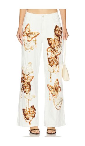 PANTALON EN DENIM FLUTTER TONES in . Size 4, 6, 8 - PatBO - Modalova