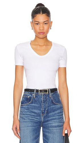 T-SHIRT CÔTELÉ DÉCOLLETÉ U SHORT SLEEVE in . Size L, S, XS - perfectwhitetee - Modalova