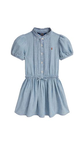 Kids Short Sleeve Cotton Chambray Ruffle Dress With Tie Waist en . Taille 3. Also en 4, 6 - Polo Ralph Lauren - Modalova