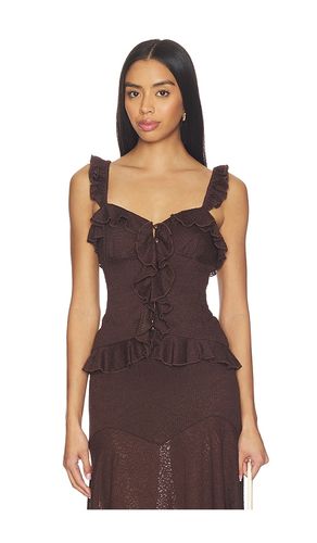 Roxelle Ruffle Split Front Top en . Taille S. Also en - Runaway The Label - Modalova