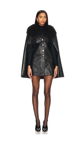 Sheila Removable Shearling Collar Leather Cape in . Size M, S - Susanna Chow - Modalova