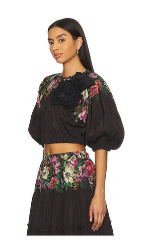 Viktoria Print Bubble Cropped Top en . Taille S. Also en M - Sea - Modalova