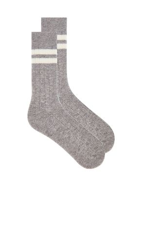 CHAUSSETTES RAYÉES CÔTELÉES EN CACHEMIRE en - White & Warren - Modalova