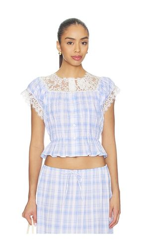 Lace Trim Button Check Top en ,. Taille M. Also en L - Yuhan Wang - Modalova