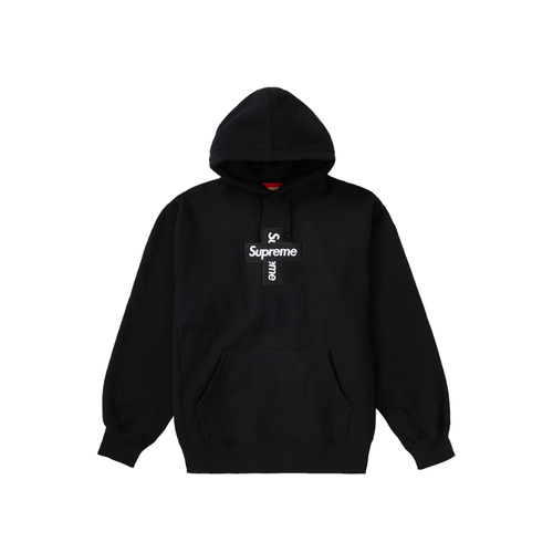Cross Box Logo Hooded Sweatshirt Black - Supreme - Modalova