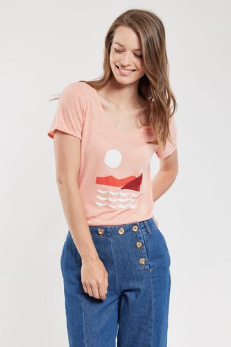 T-shirt col V CLARYS - polyester recyclé et lin M - 40 - Bermudes - Modalova