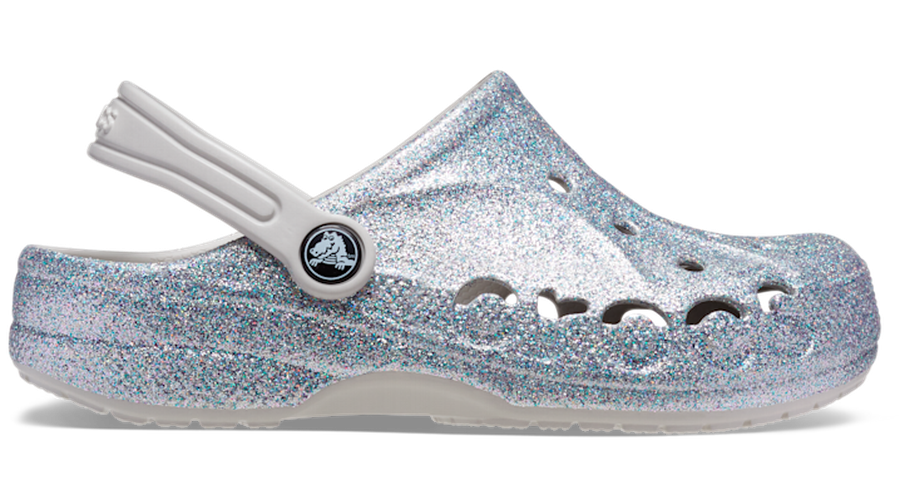 Crocs Baya Glitter Sabots Enfants Silver 28 - Crocs FR Feed New - Modalova