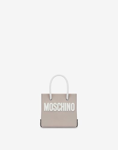 Mini Cabas En Cuir De Veau Lettering Logo - Moschino - Modalova