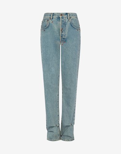 Pantalon En Denim Bleu De Coton - Moschino - Modalova