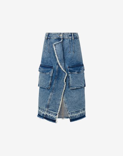 Jupe Midi En Denim Avec Poches - Moschino Jeans - Modalova