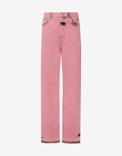 Pantalon En Denim Mal Teinté - Moschino Jeans - Modalova