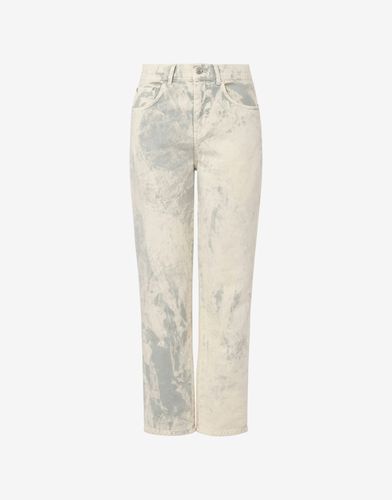 Pantalon Cropped En Drill De Coton Mal Teinté - Moschino Jeans - Modalova