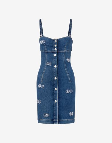 Robe En Denim Stretch Symbols Charms - Moschino Jeans - Modalova