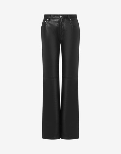 Pantalon Patte D’éph En Cuir Nappa - Moschino Jeans - Modalova