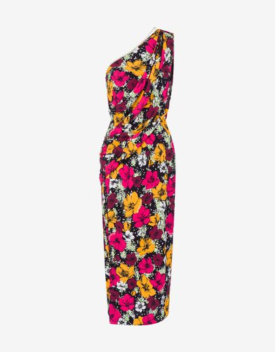 One-shoulder-kleid Mit Flower Print - Moschino Jeans - Modalova