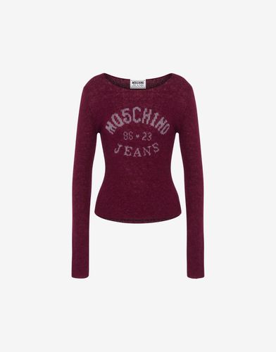 Mohair-wollmix-pullover Mit Logo - Moschino Jeans - Modalova