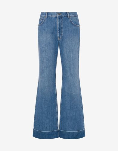 Pantalon Patte D’éph En Denim Bleu De Coton - Moschino - Modalova