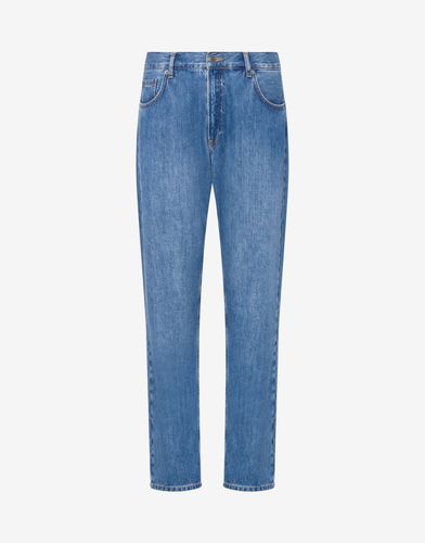 Pantalon En Denim Bleu De Coton - Moschino - Modalova