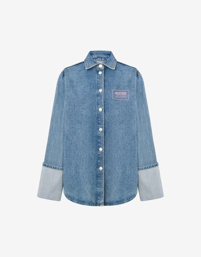 Chemise En Denim Oversize - Moschino Jeans - Modalova