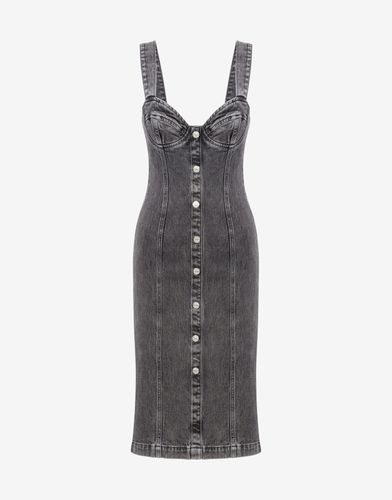 Robe En Denim Stretch Avec Boutons - Moschino Jeans - Modalova