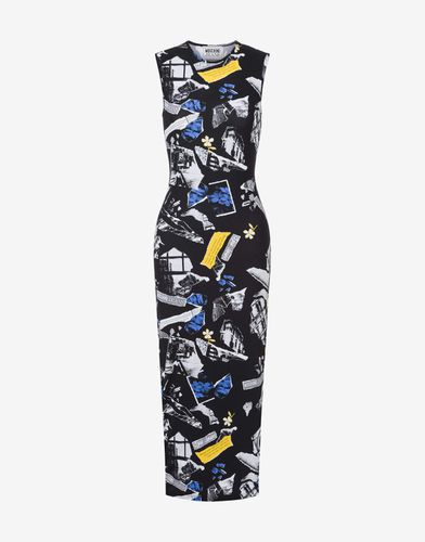 Robe Longue En Lycra Punk Print - Moschino Jeans - Modalova