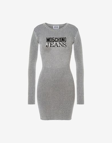 Robe En Maille Lurex Avec Logo - Moschino Jeans - Modalova