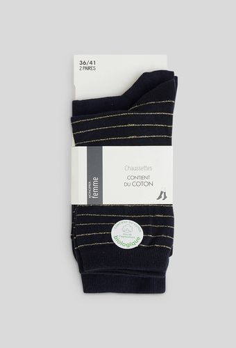 Lot de 2 paires de chaussettes à rayures - MONOPRIX FEMME - Modalova