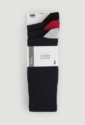 Lot de 3 paires de chaussettes talon pointe en coton, certifié OEKO-TEX - MONOPRIX - Modalova