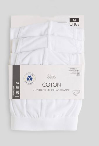 Lot de 3 slips unis - MONOPRIX HOMME - Modalova