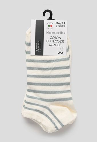 Lot de 2 chaussettes rayées - MONOPRIX FEMME - Modalova