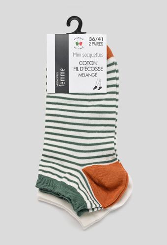 Lot de 2 chaussettes marinière - MONOPRIX FEMME - Modalova