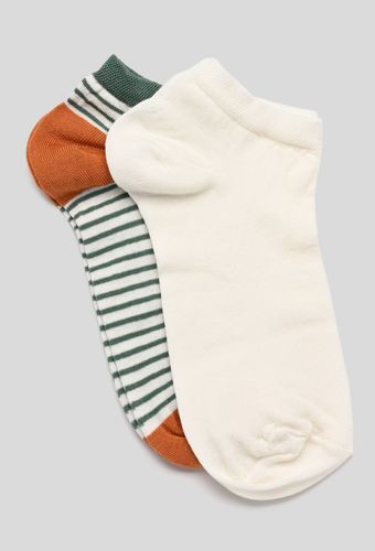 Lot de 2 paires de mini-socquettes fantaisie à rayures en fil d'écosse - MONOPRIX FEMME - Modalova