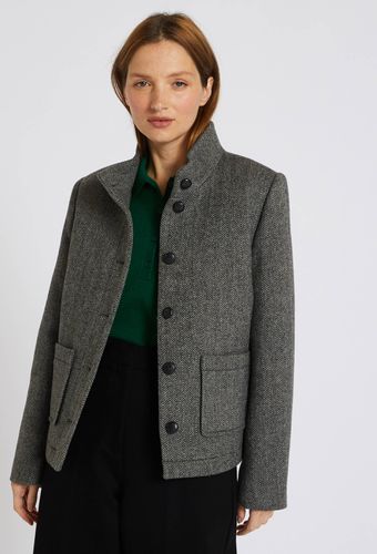 Manteau court à motifs chevron contenant de la laine - MONOPRIX PREMIUM - Modalova