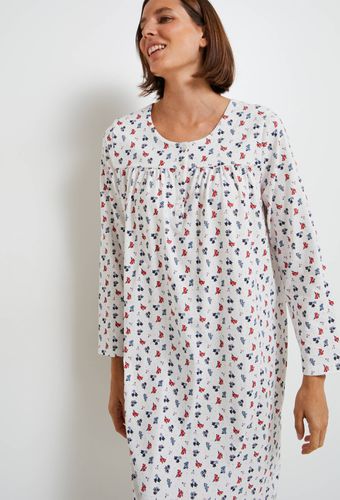 Chemise de nuit manches longues imprimée en coton BIO, certifiée GOTS - MONOPRIX LINGERIE - Modalova