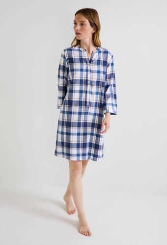 Chemise de nuit à carreaux en flanelle de coton BIO - MONOPRIX - Modalova