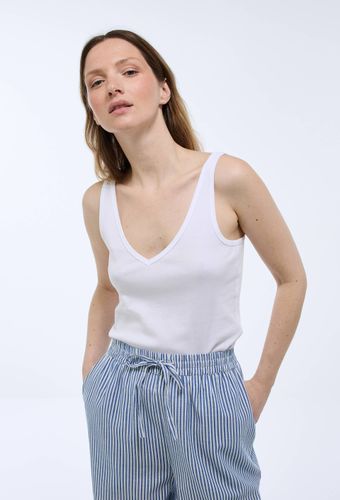 Débardeur col V uni en coton BIO GOTS - MONOPRIX - Modalova