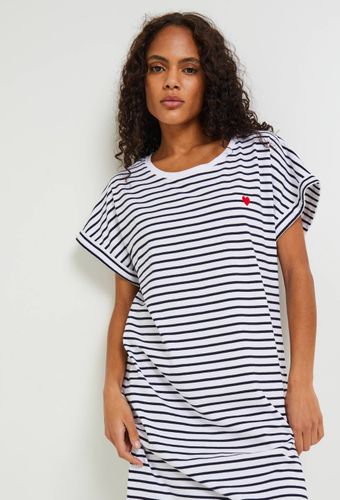 Chemise de nuit manches courtes rayée en coton BIO GOTS - MONOPRIX - Modalova