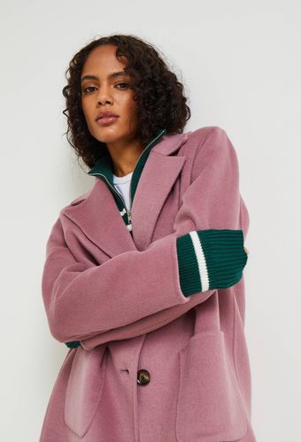 Manteau boutonné contenant de la laine - MONOPRIX FEMME - Modalova