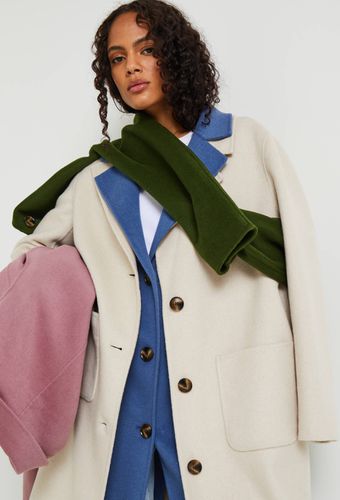 Manteau boutonné contenant de la laine - MONOPRIX - Modalova