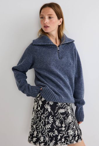 Pull col zippé contenant de la laine - MONOPRIX - Modalova