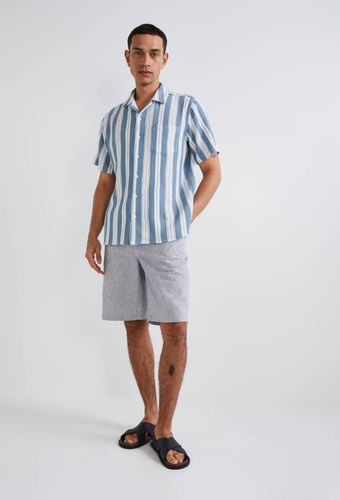 Bermuda élastiqué en lin et coton - MONOPRIX - Modalova