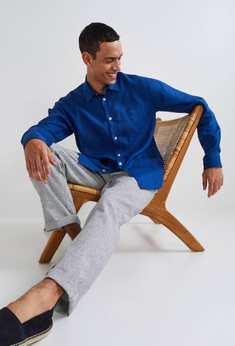 Pantalon élastiqué mélange lin et coton - MONOPRIX - Modalova