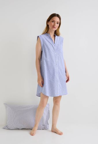 Chemise de nuit à rayures et pois brodés en coton BIO GOTS - MONOPRIX - Modalova