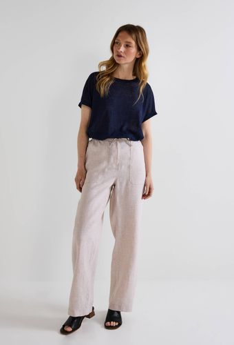 Pantalon taille semi-élastiquée uni en lin - MONOPRIX PREMIUM - Modalova